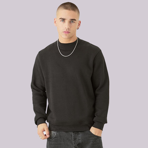 Sudadera con capucha blanca personalizada cuello redondo Unisex 100% algodón grueso Gsm sudadera de gran tamaño bordado cuello redondo en blanco hombres sudadera - Product Image 4