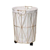 Panier à linge en fer pour usage domestique avec un cadre en métal solide conçu pour contenir facilement de grosses charges de vêtements