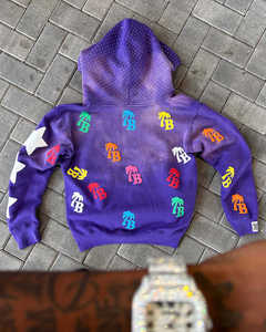 Conception personnalisée Impression en mousse Logo Zip Up Sun Faded Distressed Vintage 3D Puff Print Boxy Fit recadrée sweats à capuche surdimensionnés pour hommes - Product Image 5