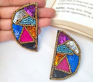 Boucles d'oreilles en perles multicolores, plaquées argent, oxydées, légères, pour femmes, bijoux de fête, au meilleur prix. - Product Image 3