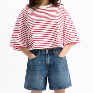 Camiseta Holgada de Verano para Mujer, Ajuste Holgado, Transpirable, 100% Algodón, Gruesa, Informal y Cómoda - Product Image 2