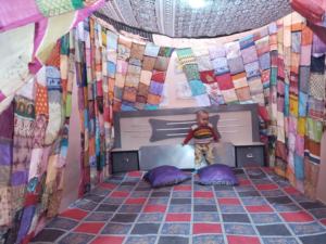 Full Patchwork Silk Sari Bed <b>Canopy</b> & Mosquito Net Bohemian Style <b>Tent</b> for Home Decor or Camping - Product Image 2