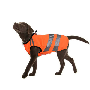 Wholesale Reflective Night Safety <b>Padded</b> Puppy Vest With Pockets Fluorescent Hi Visibility Dog Vest Orange Pet Waterproof Coat - Product Image 2