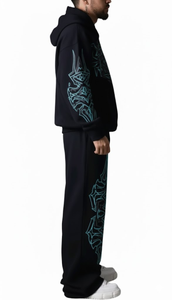 Conjunto de Chándal Personalizado Unisex de Invierno para Calle, Estampado y Transpirable, con Sudadera con Capucha y Pantalones Jogger Apilados 100% - Product Image 2