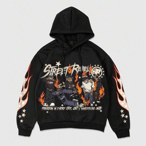 Vente en gros de sweats à capuche zippés pour hommes avec strass, 100% coton molletonné, style vintage, broderie vieillie, effet délavé à l'acide, pour l'hiver - Product Image 3