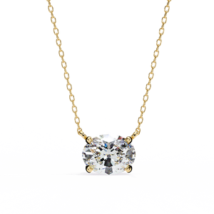 Collar de oro amarillo certificado IGI de 1,66 quilates, ajuste de jaula de corte ovalado, Diamante cultivado en laboratorio EF VVS para aniversario, boda, oro blanco y oro - Product Image 1