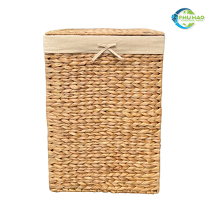 CESTA DE RATTAN HANDWOVEN clásica con tapa y forro de algodón Ideal para organizar y almacenar organizador de lavandería decoración del hogar - Product Image 4