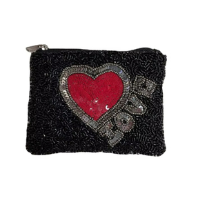 Porte-monnaie unique et dernier cri, magnifique, en forme de cœur, avec un design d'amour, broderie à la main, design de sac à maquillage pour femmes, porte-monnaie - Product Image 1