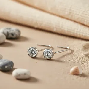 Boucles d'oreilles pendantes en argent pour femmes, avec CZ clair, design vintage tendance, style vintage religieux, forme de papillon en cuivre et laiton, cadeau - Product Image 2