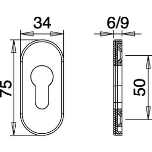 Porte en aluminium profilé ovale F1 pour la protection incendie 0813/6, rosette à clip pour casiers de rangement - EDI - Product Image 3