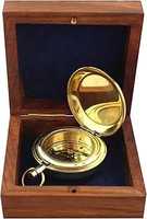 Boussole Faizacraft avec boîte en bois massif nautique Vintage Brass Ship Navigate Device Collection de cadeaux nautiques