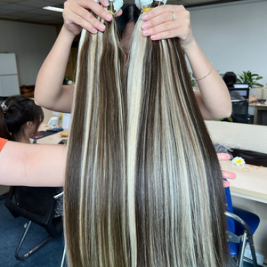 Extensiones de cabello humano Remy 100% de la mejor calidad, cutícula de cabello vietnamita alineada, estilo recto, Color duradero - Product Image 1