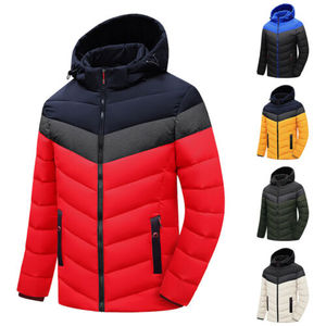 Vêtement d'hiver en gros pour fabricants, streetwear unisexe, couleur unie, col montant décontracté, veste matelassée épaisse d'hiver - Product Image 1