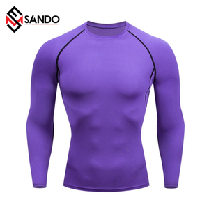 Unisex เสื้อยืดรัดรูปแขนยาวสำหรับเล่นกีฬาเข้ารูปแห้งเร็วพร้อมปกสำหรับ MMA สำหรับเด็กทำจากสแปนเด็กซ์ - Product Image 5