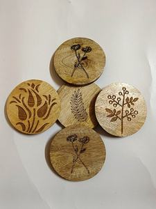 Dessous de verre en bois de marbre en bois d'acacia en pierre naturelle à graver Offre Spéciale pour boissons logo personnalisé imprimé - Product Image 4