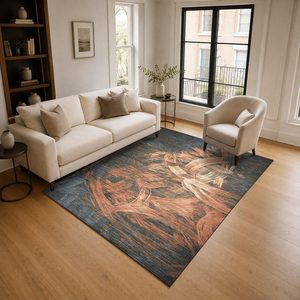 Alfombra de Área Chenille LXDP-1040 de RUGS DEPOT, Color Rojo Borgoña, Diseño Oriental Tradicional, Impresión Digital, Lavable a Máquina, Antideslizante, Venta al Por Mayor - Product Image 2