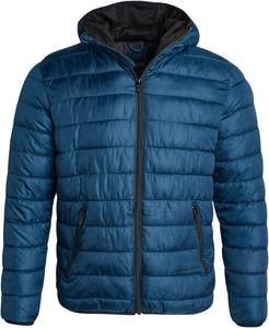 Veste d'hiver pratique pour homme en molleton doux matelassé compressible en duvet à capuche pour les saisons d'hiver - Product Image 1