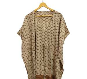 Bata de Baño de Seda Suave Color Azul, Bata Multicolor para Dormir, Kimono de Sari de Seda Reciclada Vintage India, Diseño Elegante - Product Image 3