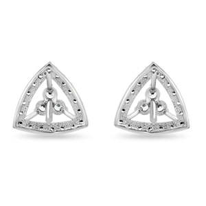 Pendientes de tuerca triangulares de aleación de zinc Zarkan Trendy con diamante de corte trillón - Product Image 5