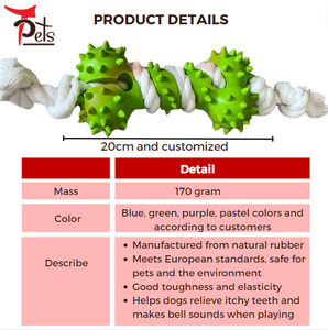 Venta caliente hueso puntiagudo con cuerda masticable juguete de fábrica de Vietnam precios competitivos en tamaños pequeños y grandes para mascotas - Product Image 2