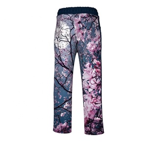 Pantalon droit en toile légère imprimée numériquement, style streetwear pour homme, très demandé, éco-responsable, avec cordon de serrage sur le côté - Product Image 2