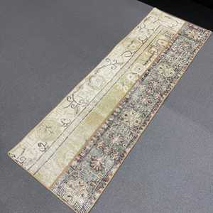 Turkish Small Rug, 1.6x5 ft Vintage Rug, <b>Brown</b> <b>Wool</b> Rug - Product Image 5