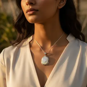 จี้เงินแท้ 925 ประดับมุกสำหรับผู้หญิง ของขวัญเครื่องประดับสุดหรูพร้อมจี้เสริม - Product Image 2