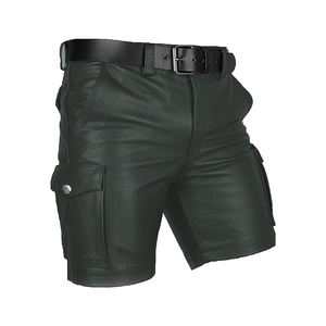 Service OEM Vente en gros Nouvel arrivage de shorts en cuir à motifs solides pour hommes, shorts en cuir de marque privée fabriqués au Pakistan - Product Image 3