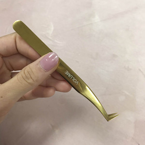 Pince à épiler professionnelle KIMBEL pour extension de cils Volume rond Pointe en fibre d'acier inoxydable Pince à épiler personnalisée 12cm Antistatique et durable - Product Image 6