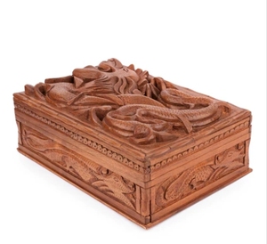 Walnut <b>wood</b> carved Dragon design Storage <b>box</b> storage <b>box</b> with a Hinged Lid <b>Memory</b> treasure <b>box</b> for Crafts - Product Image 5