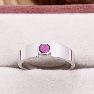 925 plata esterlina sólida rubí Natural piedra preciosa hecha a mano anillo de boda para hombres joyería fina para venta al por mayor - Product Image 5