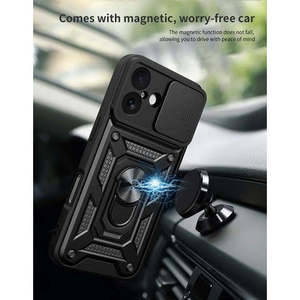 <b>iPhone</b> 16 <b>Plus</b> 6.7 Heavy Duty Magnet Ring Stand W/ Sliding Camera Cover - Product Image 3