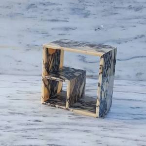 Calacatta Viola Table d'appoint en marbre Table d'appoint Système d'étagères de conception spéciale Table de chevet Taille personnalisée - Product Image 2