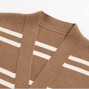 <b>Men's</b> Autumn Solid V-neck <b>Cardigan</b> Knit Sweater Loose Fit Single Button Closure Breathable <b>Wool</b> Fabric - Product Image 4