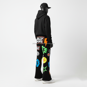 กางเกงกีฬาผู้ชายผ้าขนแกะหนักใส่สบายดีไซน์ปะกราฟิกพิมพ์โลโก้ตามสั่ง - Product Image 5