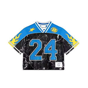 Basketball Mesh Football Streetwear Jersey T-shirt for Men Custom logo V-Neck Oversized Boxy <b>Tshirt</b> Cropped Tops Clothes T-Shirt - Product Image 6
