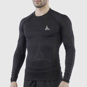 Vente en gros Chemises de compression pour hommes-Vêtements d'entraînement respirants et écologiques en spandex/polyester à manches longues - Product Image 1