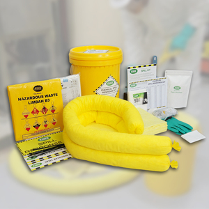Kit de Derrames Químicos, Cubeta de 20 Litros, Kit Absorbente Portátil para Respuesta a Derrames de Productos Químicos Peligrosos, para Emergencias Industriales y en el Lugar de Trabajo - Product Image 1