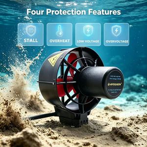 APISQUEEN Nouveau Moteur Propulseur Sous-Marin 24V U92 <span class=keywords><strong>Pro</strong></span> avec Joint Dynamique pour la Pêche, les SUP, les Kayaks, les Bateaux Gonflables et les Robots Sous-Marins - Product Image 5