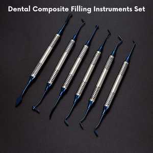 Juego de 6 Instrumentos Manuales de Acero Inoxidable para Obturaciones Dentales de Composite, Kit Restaurador Reutilizable para Procedimientos Dentales Quirúrgicos - Product Image 3