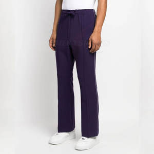 Pantalon évasé slim pour homme en coton et polyester léger, taille élastique tendance, coupe droite, style empilé mi-hauteur - Product Image 4