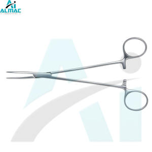 Fórceps de arteria médica Premium ALMAC Mandíbula curvada con mandíbulas dentadas para sujeción segura en cirugías hospitalarias y clínicas - Product Image 1