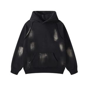 Top Notch Meilleure Vente Sweats À Capuche Unisexe Personnalisé Lavé À L'acide De Haute Qualité Mode Lavé Lourd Brodé Col À Capuche - Product Image 5