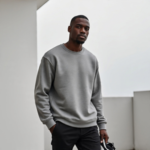 Sweatshirts surdimensionnés délavés à l'acide Sweat-shirt vintage respirant en coton et polyester Sweat-shirt ras du cou Stone Wash Sweat-shirts Hommes - Product Image 5