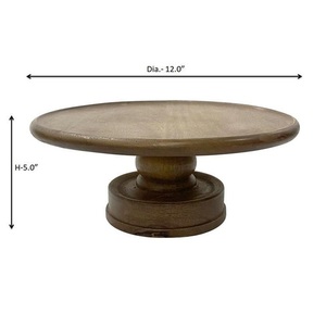 Placa superior impresa Mango madera pastel pantalla Pedestal servir taza pastel soporte para el hogar restaurantes fiesta uso - Product Image 2