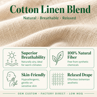 Robes décontractées pour femmes, en lin 100% tissé, respirantes, coupe trapèze, sans manches, couleur unie, personnalisables, faible MOQ, vente en gros, été, OEM