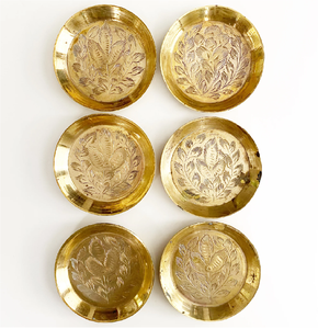 Sous-verres en laiton de qualité supérieure, finition or brossé, écologiques, faits à la main, réutilisables, pour tapis, coussinets, bureau, maison, mariage, fête - Product Image 3