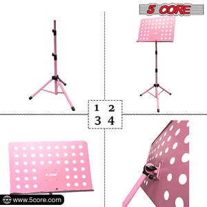 Support de musique 5-en-1 réglable pour bureau avec support micro, support de partitions portable en métal - Product Image 5
