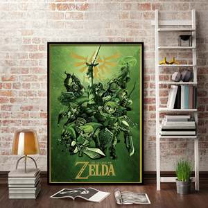 Modern Style the Legend of Zelda <b>Poster</b> Black <b>Frame</b> Wall Decor Paper Art - Product Image 1