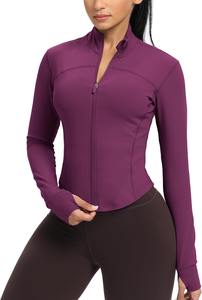 เสื้อแจ็คเก็ตแขนยาวคอตั้งมีซิปสำหรับผู้หญิงเสื้อโค้ทกีฬาสำหรับวิ่งฟิตเนสยิมใหม่ - Product Image 3